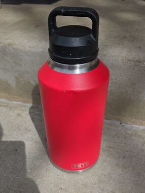Yeti Rambler Rescue Red 64oz Stainless Bottle with Chug And Cap